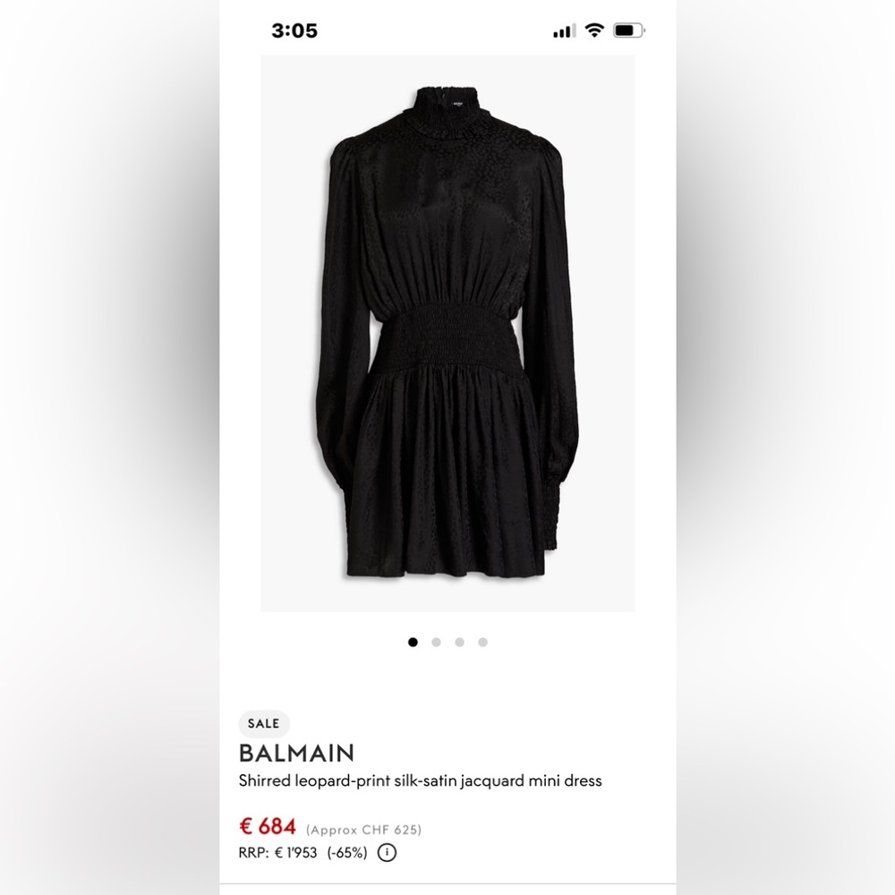 Balmain Black Long Sleeve Dress - Picture 5 of 12